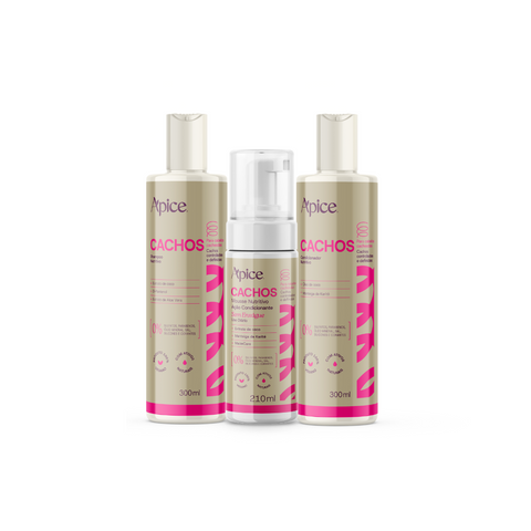 Kit Cachos NOVA FRAGRÂNCIA- Shampoo, Condicionador e Mousse (3 ITENS)