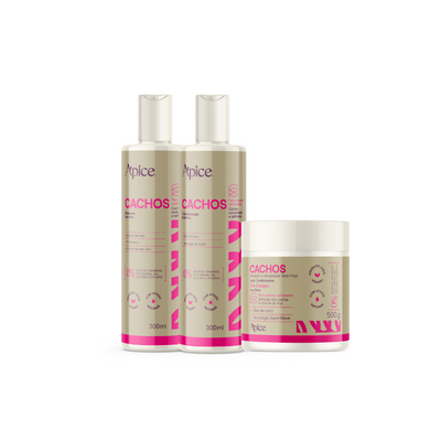 Kit Cachos NOVA FRAGRÂNCIA - Shampoo, Condicionador e Ativador (3 ITENS)