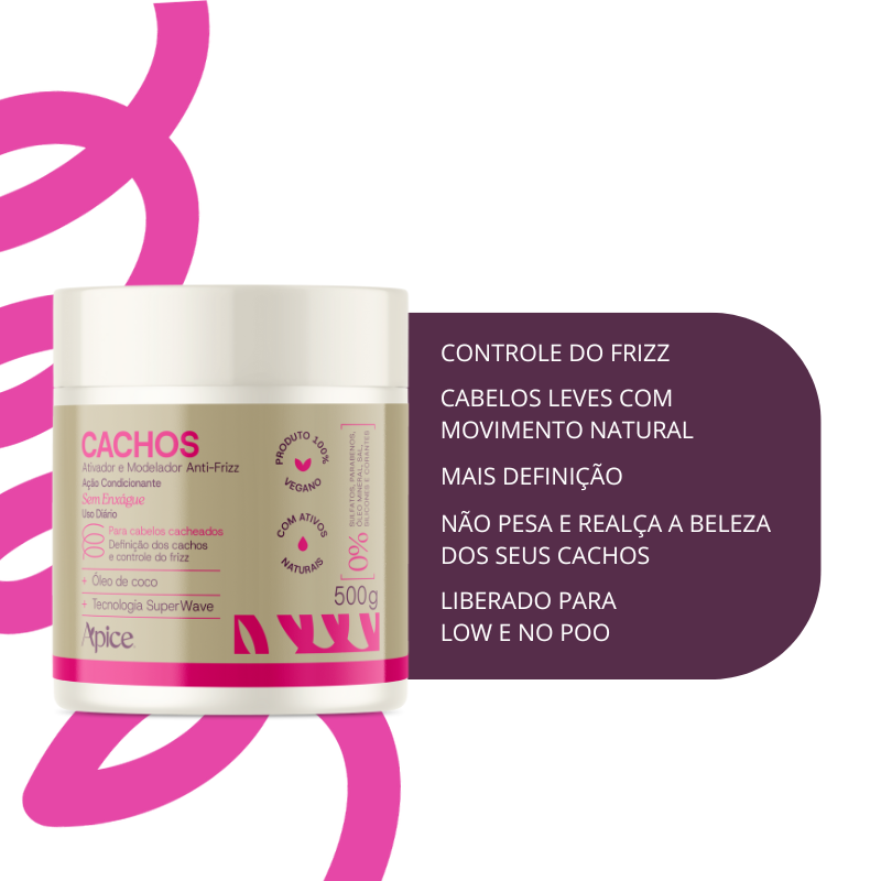 Ativador e Modelador Anti-Frizz Cachos 500g - NOVA FRAGRÂNCIA