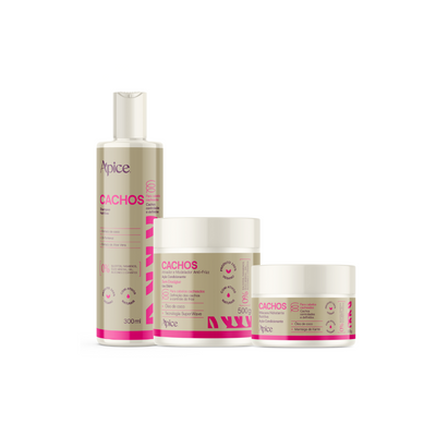 Kit Cachos NOVA FRAGRÂNCIA - Shampoo, Máscara e Ativador de Cachos (3 itens)