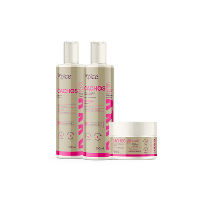 Kit Cachos NOVA FRAGRÂNCIA - Shampo, Gelatina e Máscara (3 itens)
