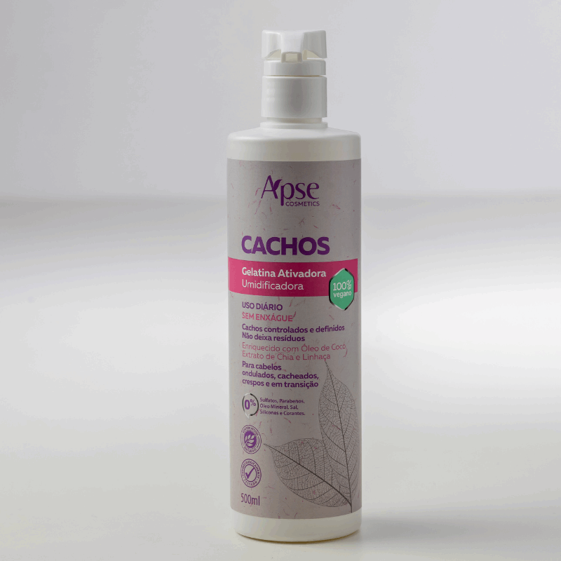 Gelatina Ativadora e Umidificadora Cachos 500ml - Low Poo / No Poo - Ação Condicionante
