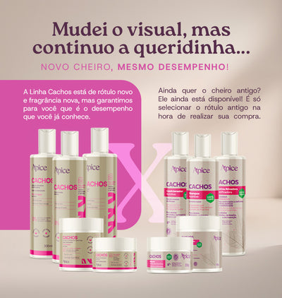 Kit Cachos NOVA FRAGRÂNCIA - Shampoo, Condicionador, Gelatina, Ativador e Máscara (5 ITENS)