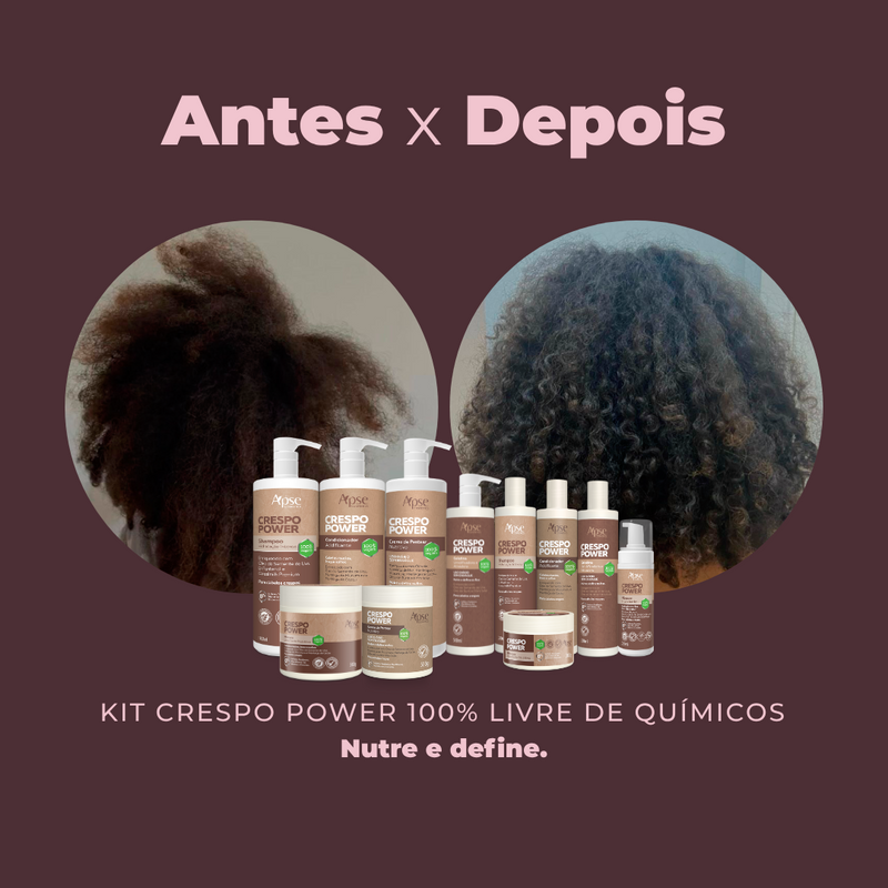 Kitão Crespo Power- Shampoo, Condicionador, Gelatina, Creme de Pentear Mousse e Máscara - todos os tamanhos