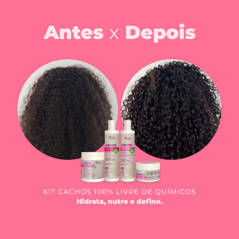 Kit Cachos - Shampoo, Gelatina, Máscara e Ativador (4 ITENS)