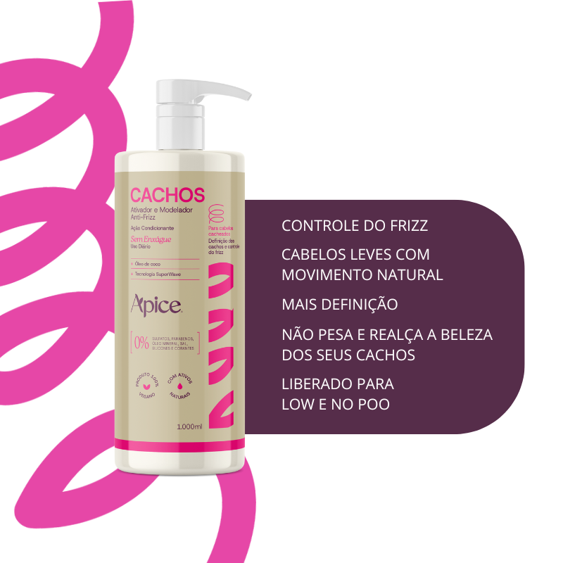 Kitão Cachos NOVA FRAGRÂNCIA- Shampoo, Condicionador, Ativador, Gelatina e Mascara (5 itens)