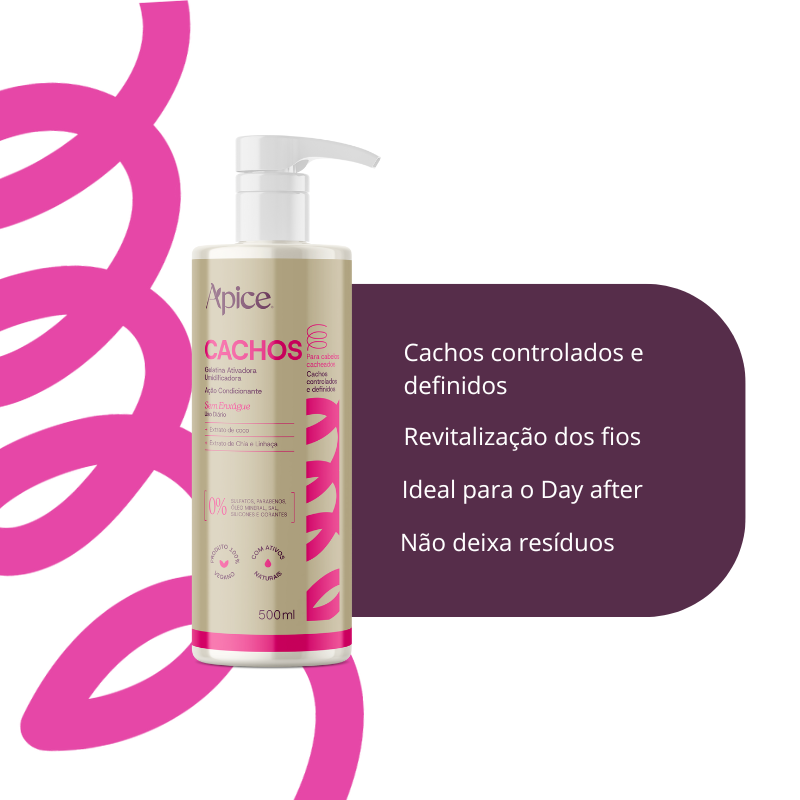 Kitão Cachos NOVA FRAGRÂNCIA- Shampoo, Condicionador, Ativador, Gelatina e Mascara (5 itens)