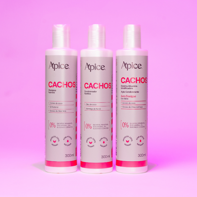 Kit Cachos NOVA FRAGRÂNCIA - Shampoo, Condicionador e Gelatina (3 ITENS)