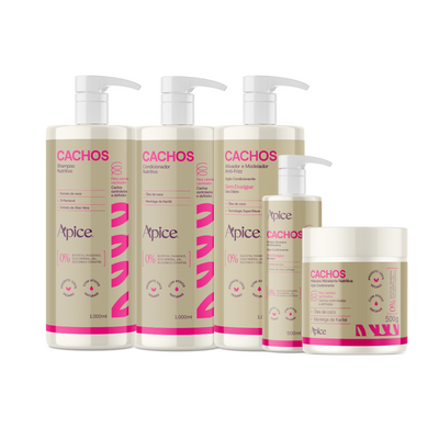 Kitão Cachos NOVA FRAGRÂNCIA- Shampoo, Condicionador, Ativador, Gelatina e Mascara (5 itens)